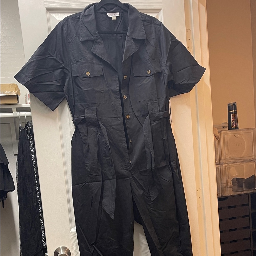 Classic Black Short-Sleeve Jumpsuit
